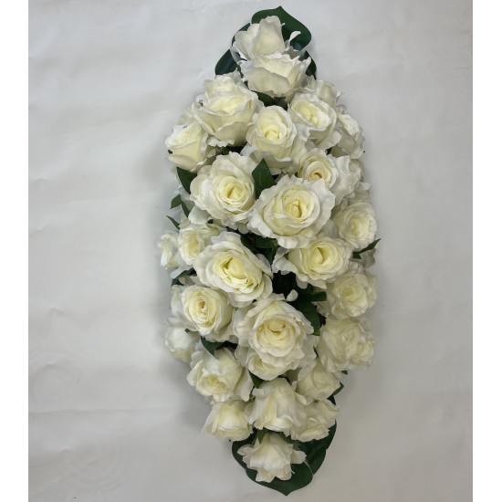 Composition Florale Funéraire - Gerbe de Fleurs - Tunis Blanc