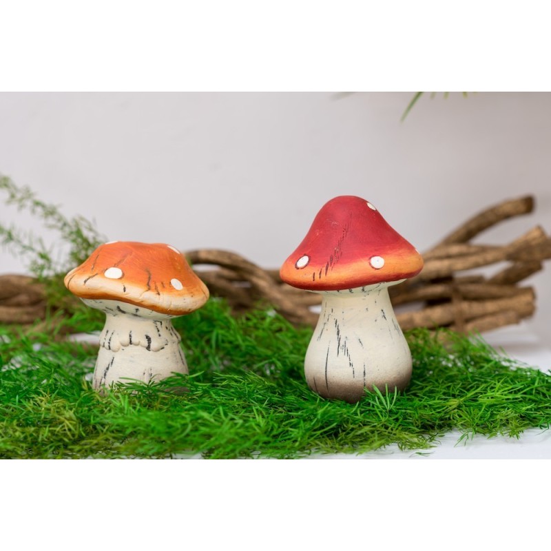 Champignon déco rouge 12x12xH17,5cm ++