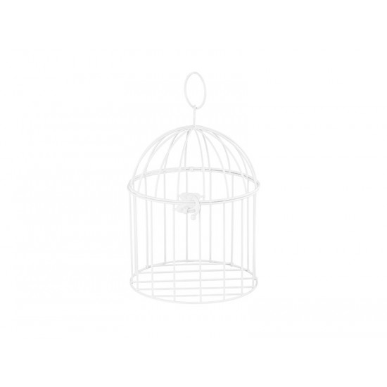 Cage décorative blanche - 24 cm