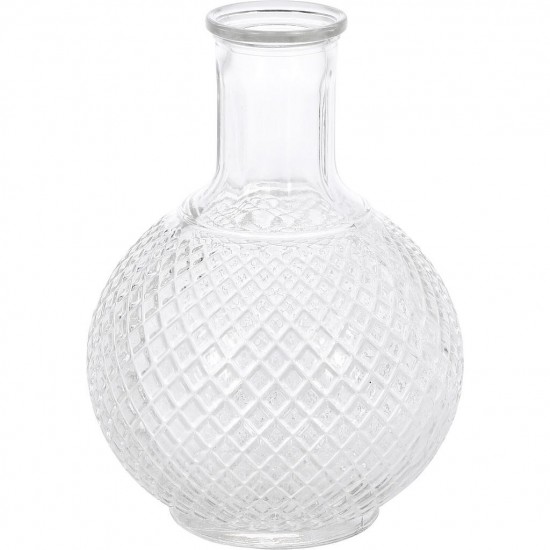 Vase rond en verre texturé - 19 cm