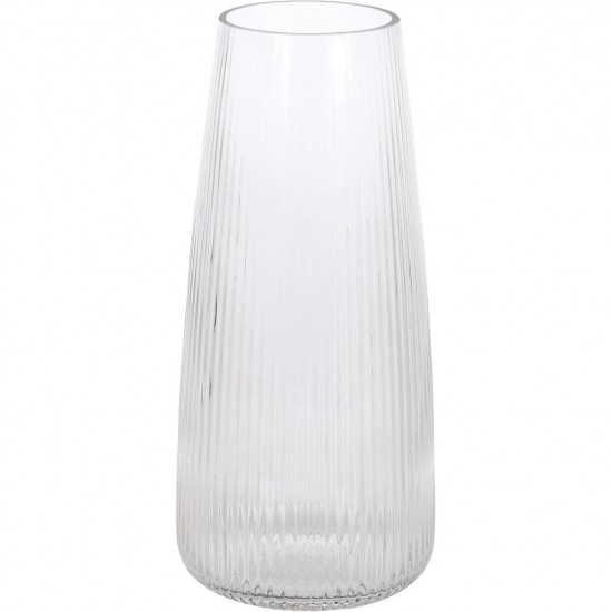 Vase cylindre verre strié - 21 cm