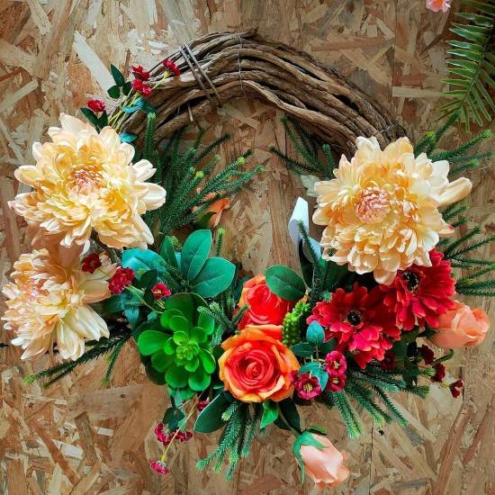 Composition florale funéraire - couronne - pièce unique