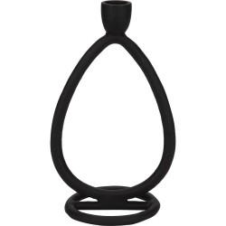 Bougeoir Métal noir - H 22/ D 2,4 cm