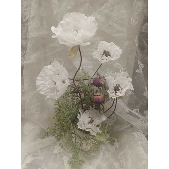 Composition florale funéraire pièce unique Camille - 40 cm