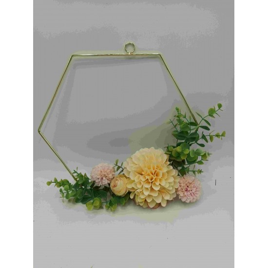 Composition florale décorative pièce unique anneau de fleurs artificielles Blair