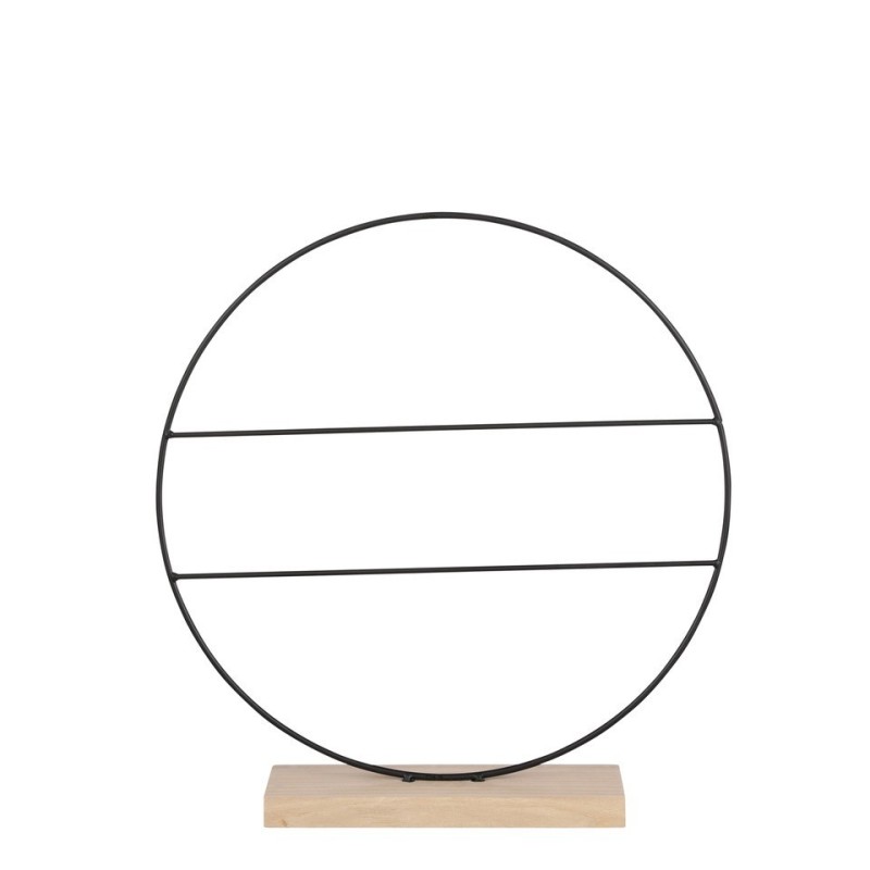 Cerceau noir sur socle en bois ø 40cm Cerceau noir sur socle en bois ø 40cm