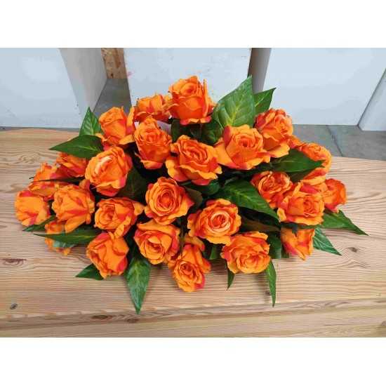 Composition Florale Funéraire - Gerbe de Fleurs - Tunis Orange