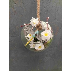 Demi sphère en verre à suspendre ø12cm H9,5cm ++