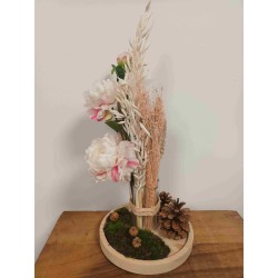 Fleurs séchées sur socle bois | Grossiste fleuristes | Qualité prix