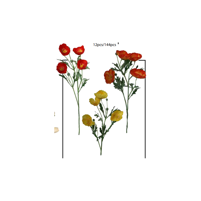 Coquelicot artificiel | Fleurs artificielles | Grossiste Fleuristes