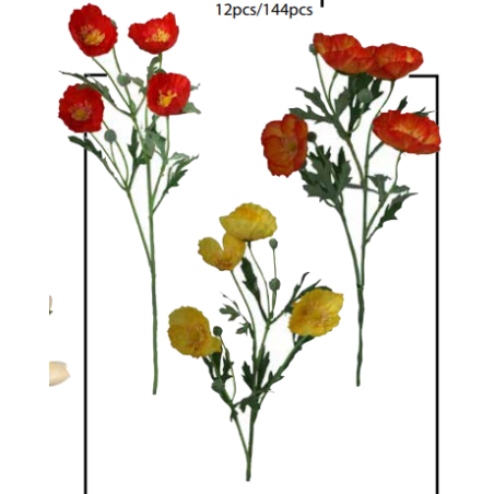 Coquelicot artificiel | Fleurs artificielles | Grossiste Fleuristes