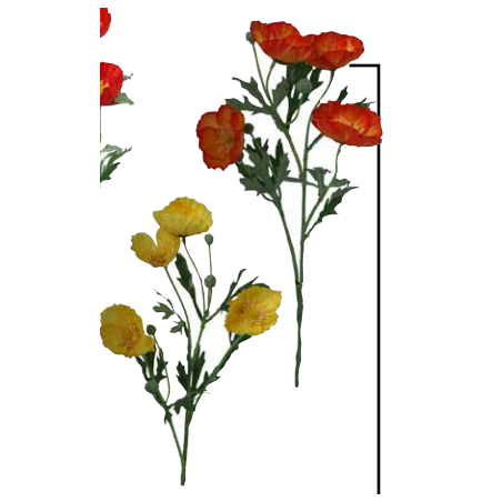 Coquelicot artificiel | Fleurs artificielles | Grossiste Fleuristes