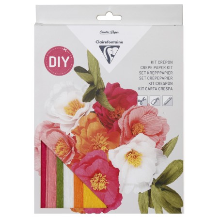 Boîte créative DIY - fleurs en papier crépon
