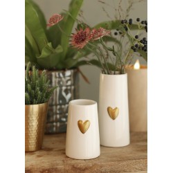 Vase Blanc Céramique Coeur | Grossiste Fleuriste | Pas cher