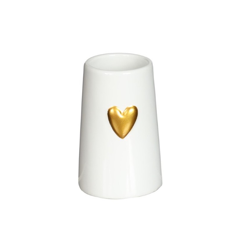Vase Blanc Céramique Coeur | Grossiste Fleuriste | Pas cher