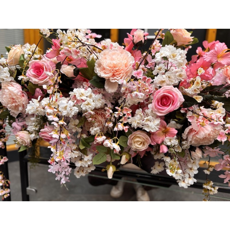 Kit devanture fleurie à réaliser soi-même - rose pastel