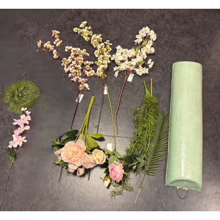 Kit devanture fleurie à réaliser soi-même - rose pastel