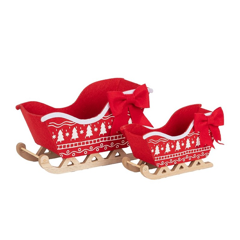 Déco de Noël | Traineau rouge | Grossiste déco