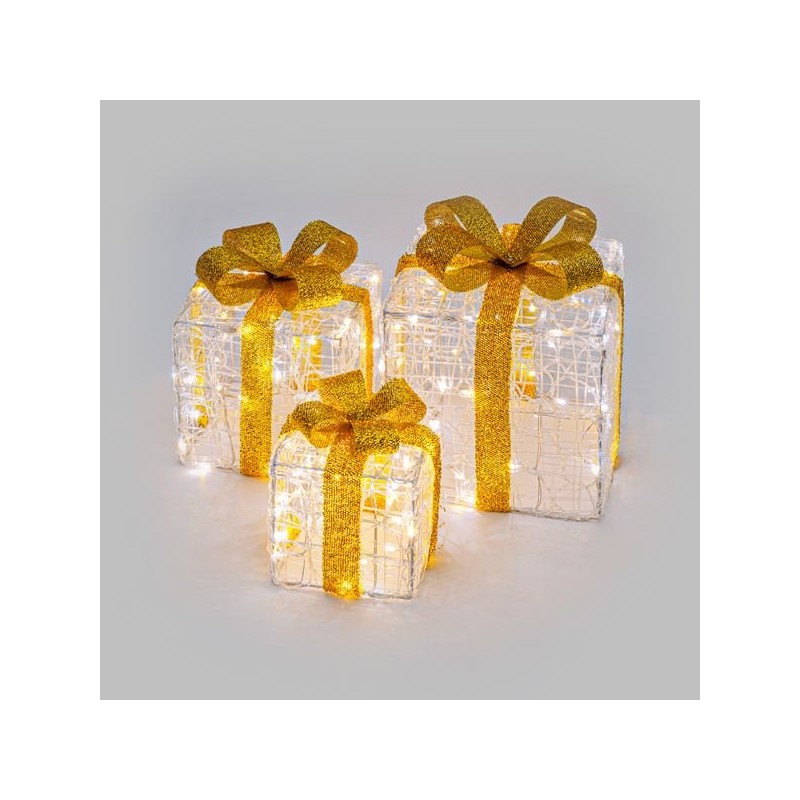 Paquets cadeaux lumineux 3D | Déco de Noël | Grossiste