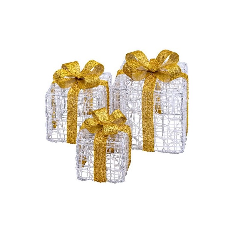 Paquets cadeaux lumineux 3D | Déco de Noël | Grossiste