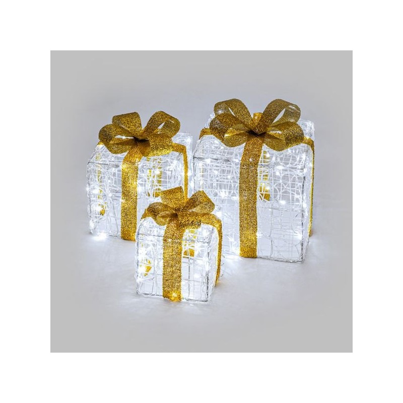 Paquets cadeaux lumineux 3D | Déco de Noël | Grossiste