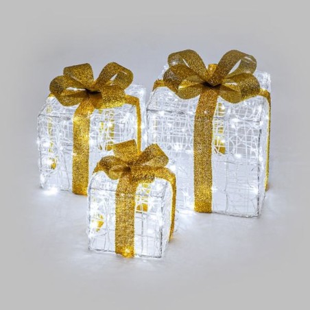 Paquets cadeaux lumineux 3D | Déco de Noël | Grossiste