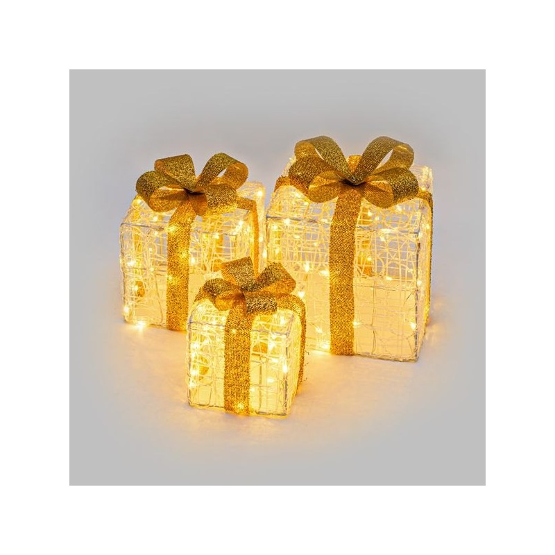 Paquets cadeaux lumineux 3D | Déco de Noël | Grossiste