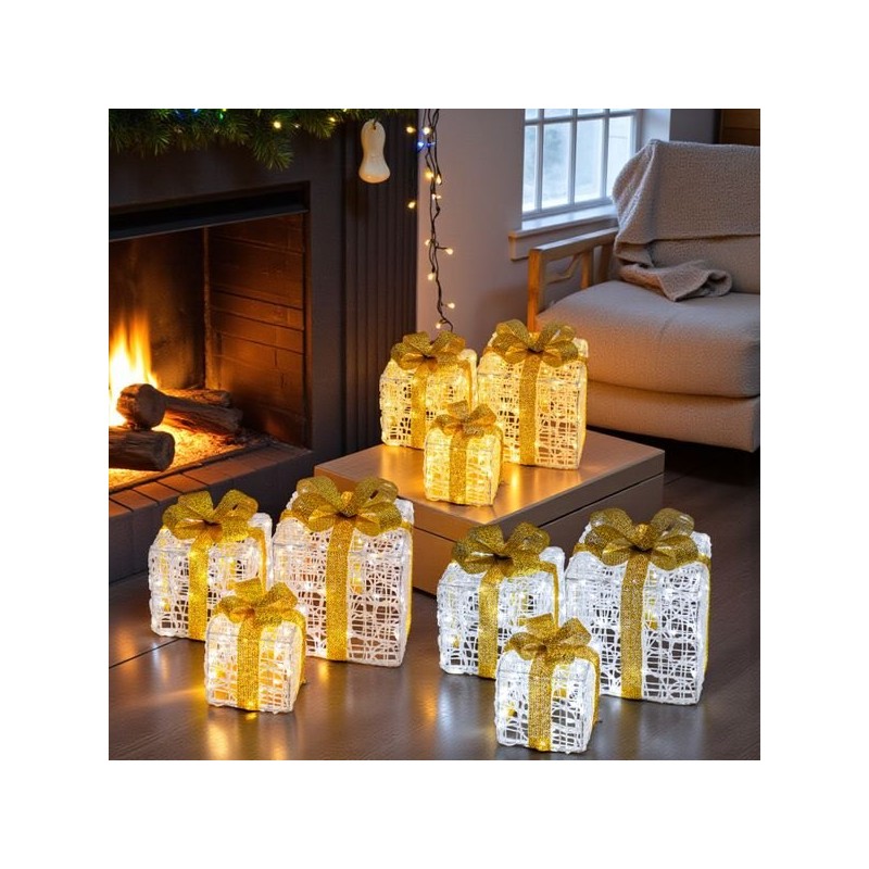 Paquets cadeaux lumineux 3D | Déco de Noël | Grossiste