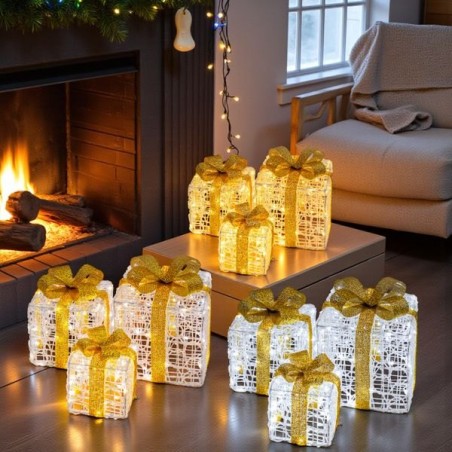 Paquets cadeaux lumineux 3D | Déco de Noël | Grossiste