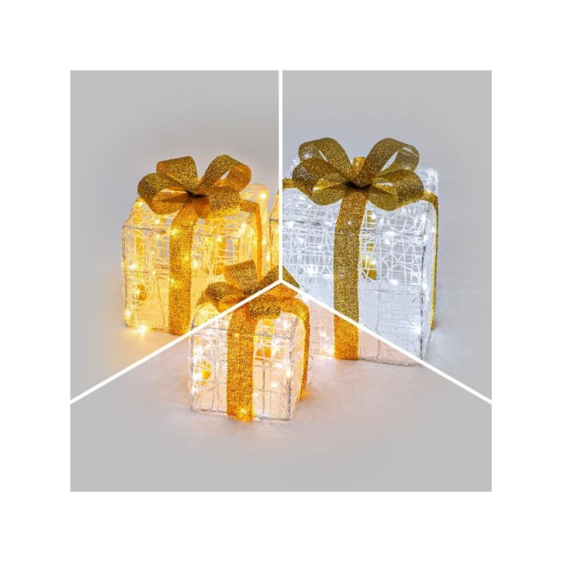 Paquets cadeaux lumineux 3D | Déco de Noël | Grossiste