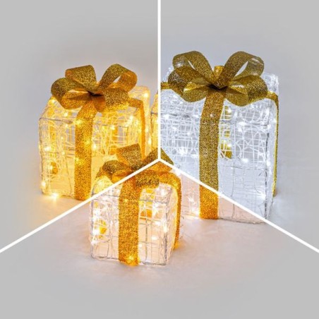 Paquets cadeaux lumineux 3D | Déco de Noël | Grossiste