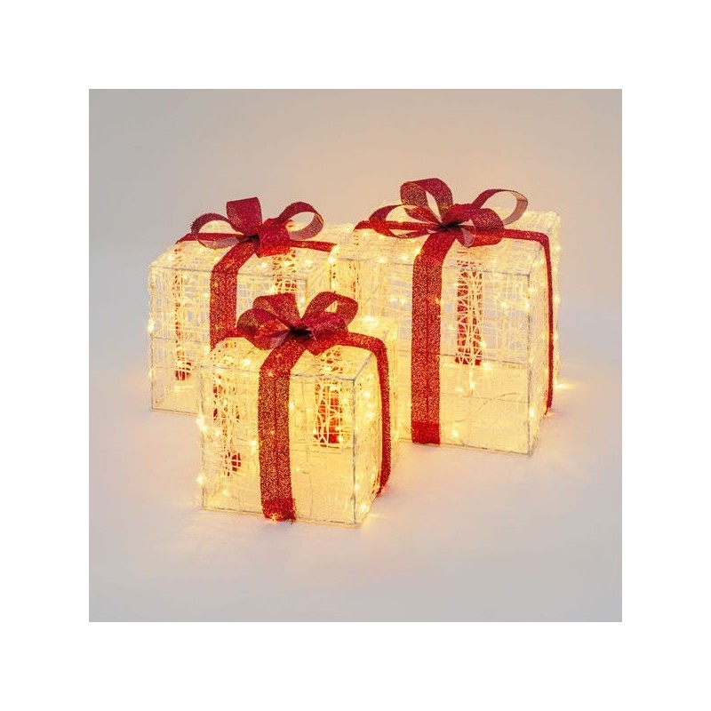 Paquets cadeaux lumineux 3D | Déco de Noël | Grossiste