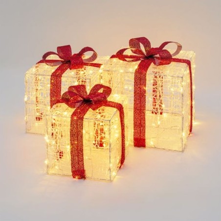 Paquets cadeaux lumineux 3D | Déco de Noël | Grossiste