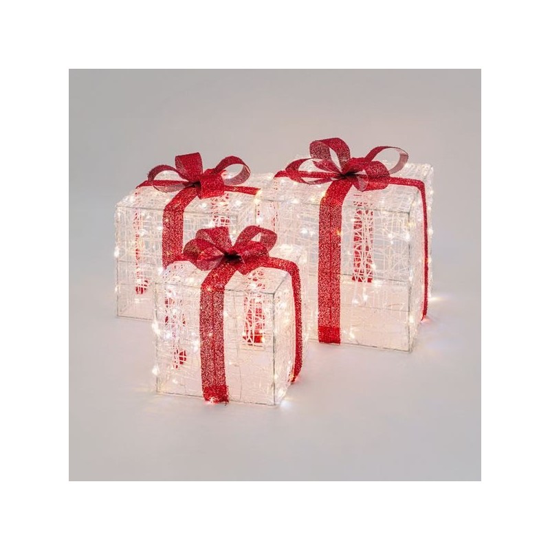 Paquets cadeaux lumineux 3D | Déco de Noël | Grossiste