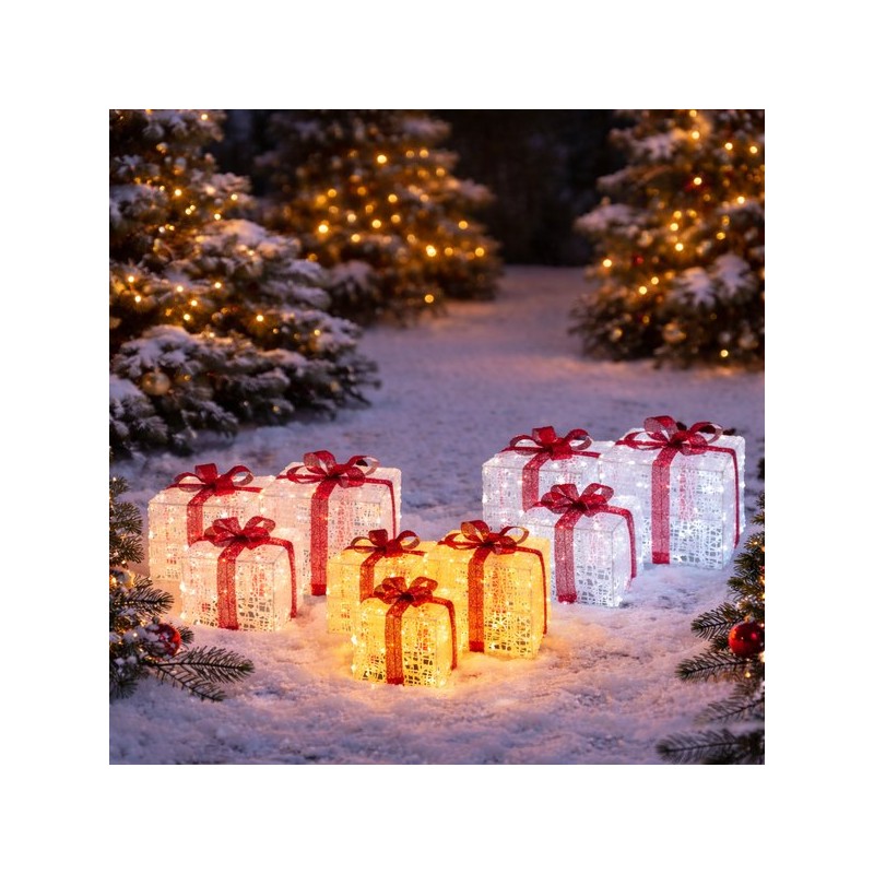 Paquets cadeaux lumineux 3D | Déco de Noël | Grossiste