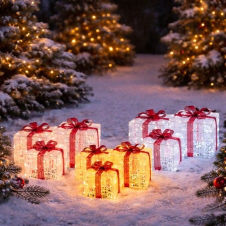 Paquets cadeaux lumineux 3D | Déco de Noël | Grossiste