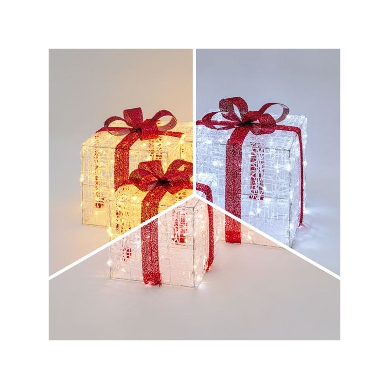 Paquets cadeaux lumineux 3D | Déco de Noël | Grossiste