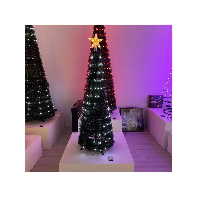 Sapin lumineux Pixel LED pliable blanc chaud et froid | Artiflor