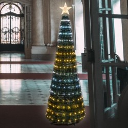 Sapin lumineux Pixel LED pliable blanc chaud et froid | Artiflor