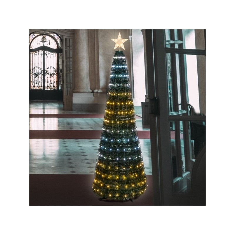 Sapin lumineux Pixel LED pliable blanc chaud et froid | Artiflor