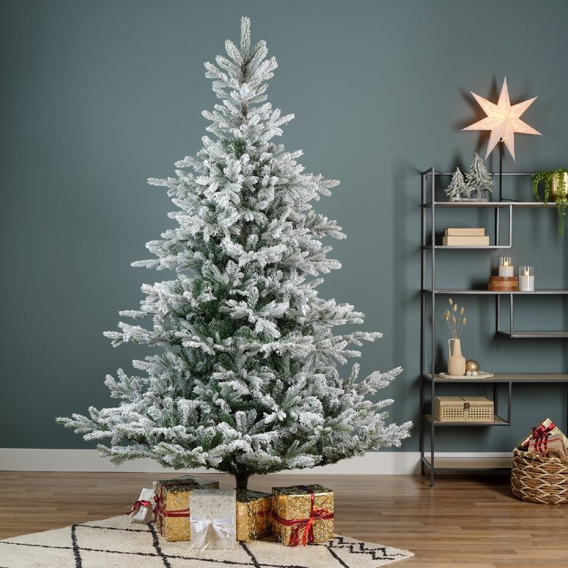 Sapin de Noël artificiel enneigé vert et blanc | Artiflor