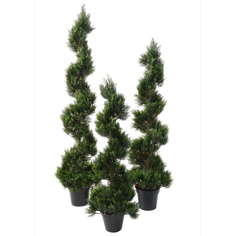 Cyprès artificiel en spirale large 150 ou 180 cm | Artiflor