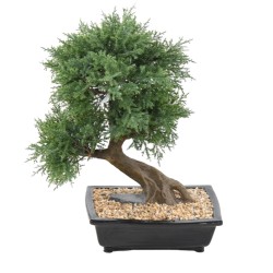 Bonsaï juniperus artificiel en coupe céramique | Artiflor