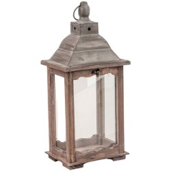 Lanterne en bois naturel 42,5 cm | Artiflor