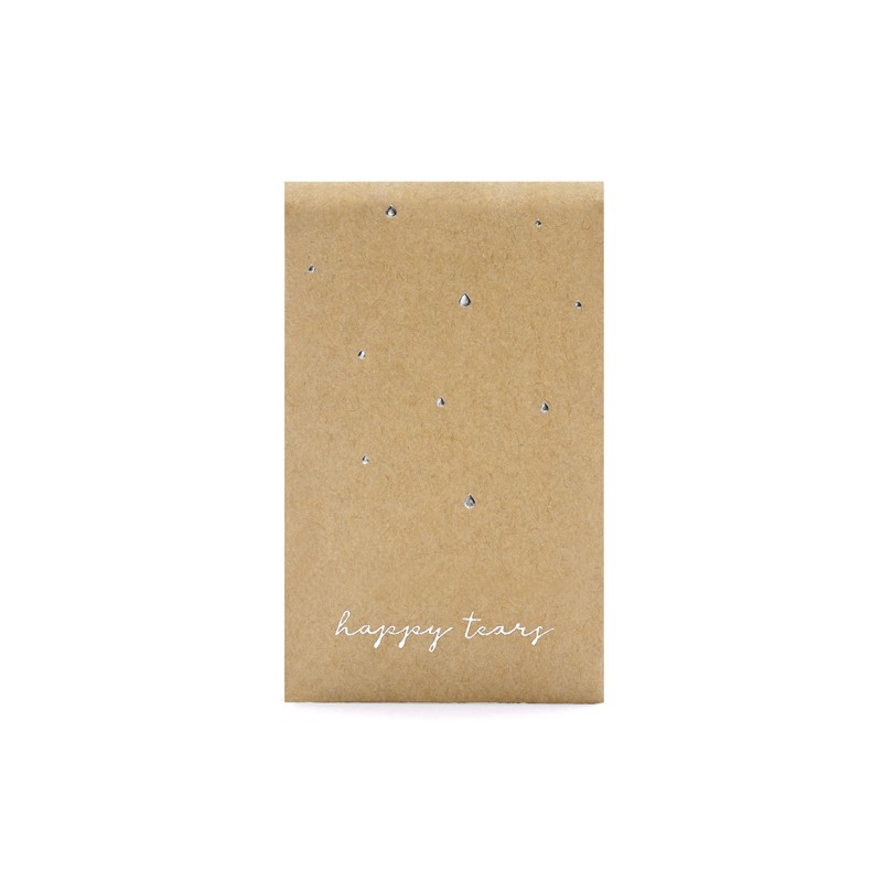 Pochettes de mouchoirs Happy tears kraft et argent - Lot de 10