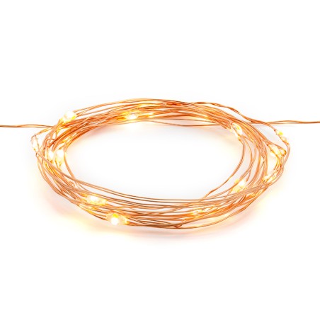 Guirlande lumineuse LED sur fil de cuivre 1,90 m à piles
