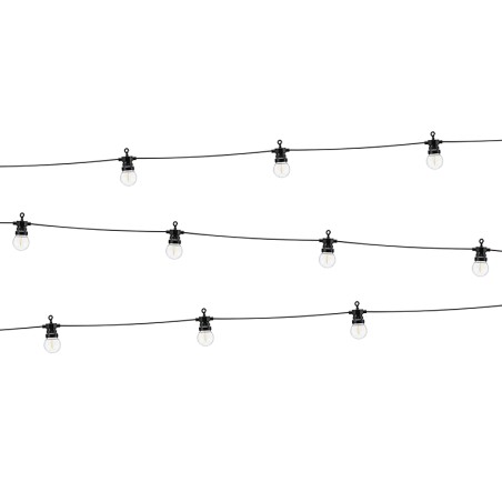 Guirlande guinguette LED câble noir 5 m - 10 ampoules