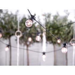 Guirlande guinguette LED câble noir 5 m - 10 ampoules