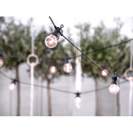 Guirlande guinguette LED câble noir 5 m - 10 ampoules