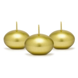 Bougies flottantes dorées métallisées Ø 4 cm - Lot de 50